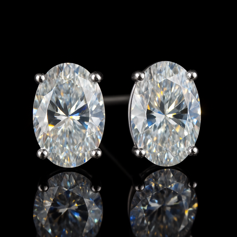 3 ct Oval Stud Earings
