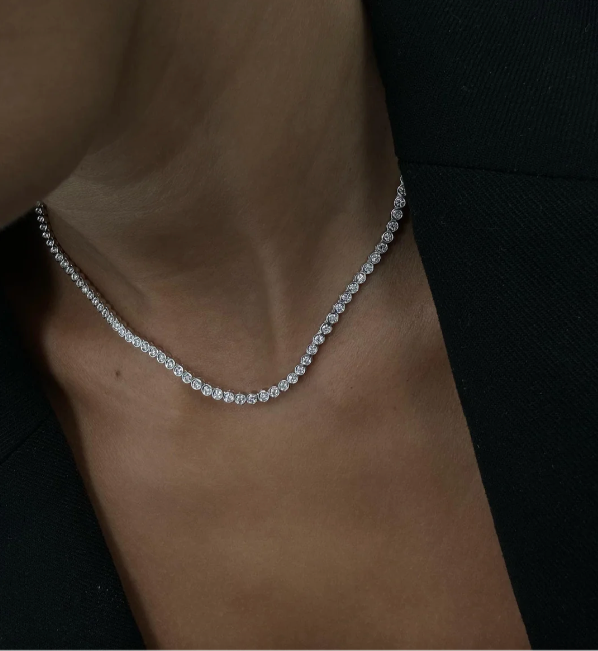 gem ore VVS BAZEL TENNIS NECKLESS MODEL LOOK 